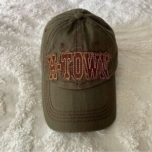 ASLAN Women's H-Town Logo Cap Green Sporty Casual Streetwear Athleisure Athletic